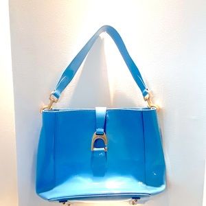 Dooney & Burke Patent Leather Lana Bag Baby Blue NWOT